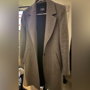 Zara fitted wool blend coat